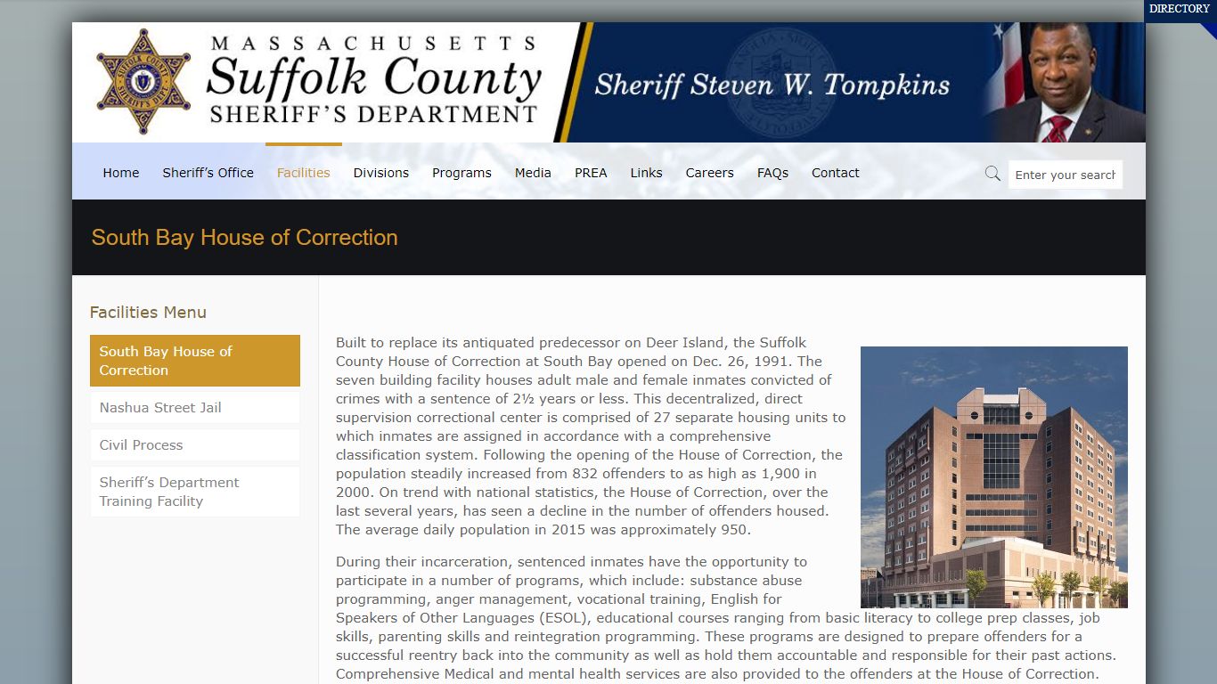 South Bay House of Correction - Suffolk County Sheriff's Department